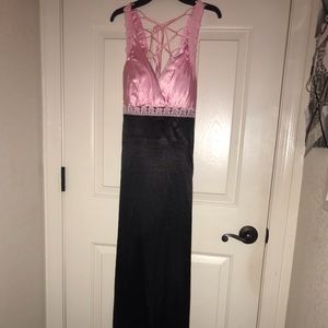 Light pink and black long dress